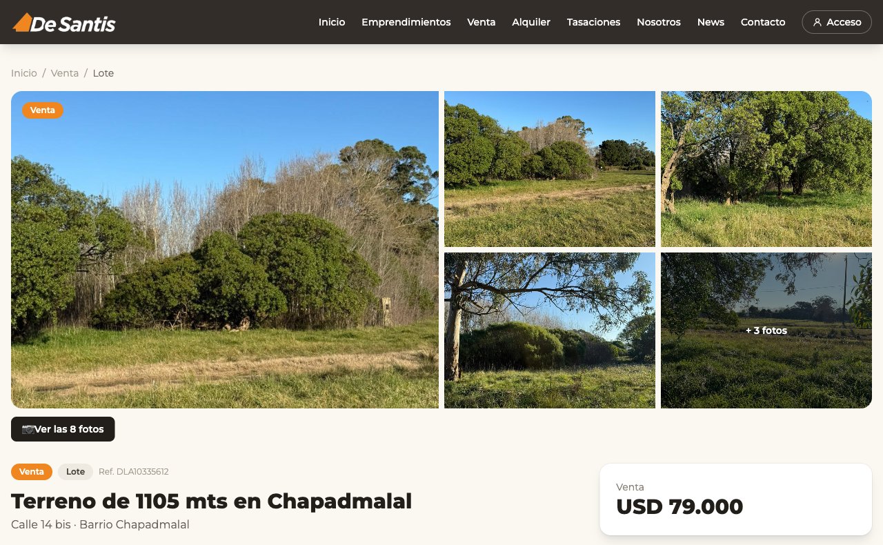 Ficha de propiedad en el sitio nuevo